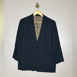 Sergio Pellari Italian Wool Pinstripe Blazer Unisex Tailored Jacket Size 42